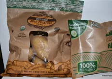 Paper packaging for potatoes. The film is also fully recyclable and allows consumers to see the product they purchase.